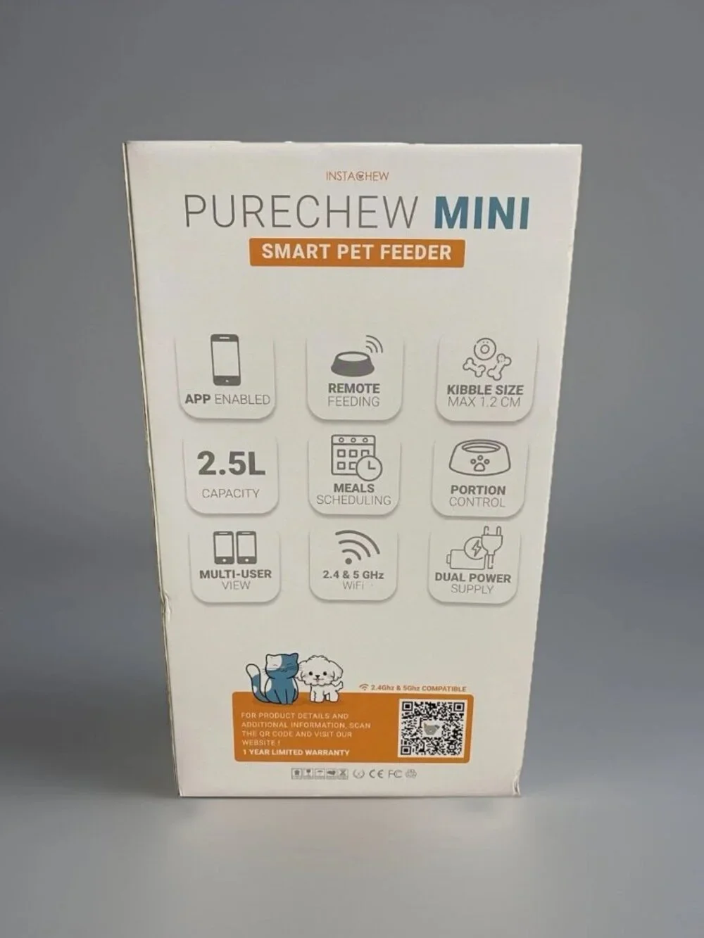 Instachew Purechew Mini Automatic Smart App Food Dispenser for Dogs and Cats